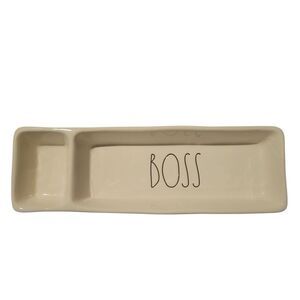 Rae Dunn White And Black 'BOSS' Desk Organizer